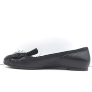 13B Camellia Cap Toe Flats Black Leather Size 37