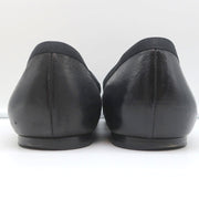 13B Camellia Cap Toe Flats Black Leather Size 37