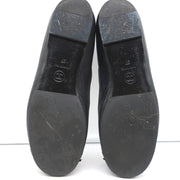 13B Camellia Cap Toe Flats Black Leather Size 37