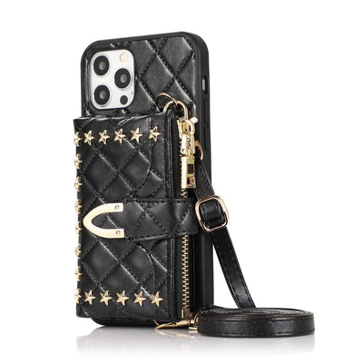 Fashion rivet coin purse phone case