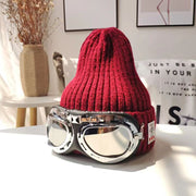 Fashion New Skiing with glasses knitted hat