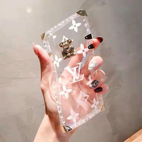 Square transparent letter phone case for iphone