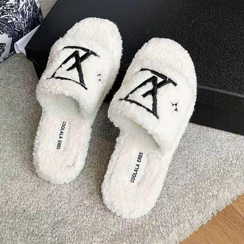 Fashion winter warm comfortable home lambswool slippers