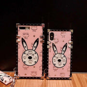 Luxury rabbit square phone case for Samsung