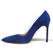 Manolo Blahnik BB 105 Pumps Blue Suede Size 36 Pointed Toe Heels