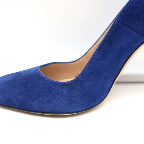 Manolo Blahnik BB 105 Pumps Blue Suede Size 36 Pointed Toe Heels