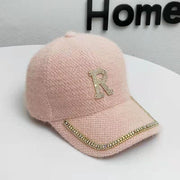 Luxury plush baseball cap with diamonds