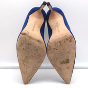 Manolo Blahnik BB 105 Pumps Blue Suede Size 36 Pointed Toe Heels