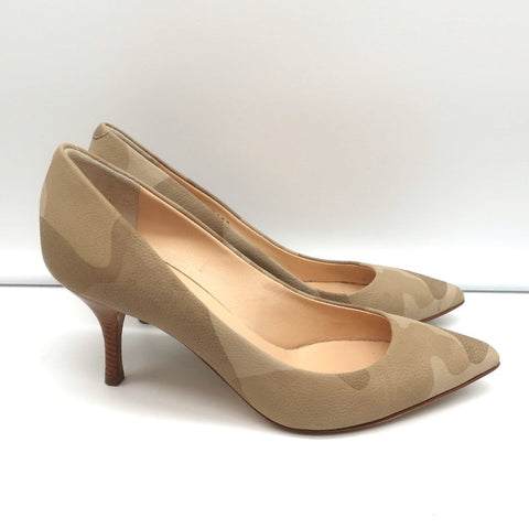 Giuseppe Zanotti Camouflage Pumps Beige Leather Size 36.5 Pointed Toe Heels