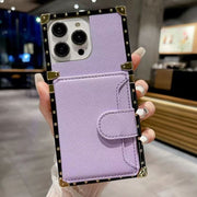 Luxury   leather card  Square   phone case for iPhone