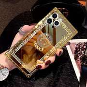 New golden luxury square phone case