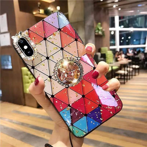 Glittering Diamond Ring Stand Phone Case