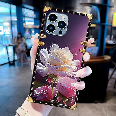 Luxury  Flower Square Phone Case for iPhone