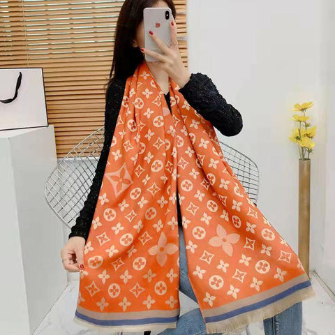 Luxury Shawls Wraps Print Tassels Winter Cashmere Scarf