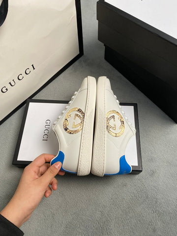 G U C C I - Sneaker (White/Gold/Blue)