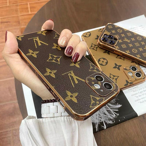 New luxury leather electroplating phone case For iphone