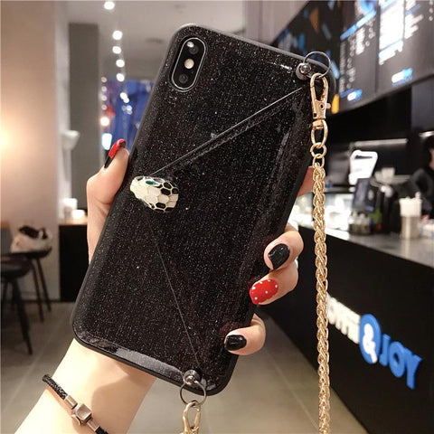 Snake head chain card  phone case