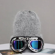 Fashion New Skiing with glasses knitted hat