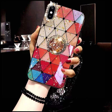 Glittering Diamond Ring Stand Phone Case