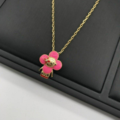 Pink Flower Cartoon Necklace Bracelet