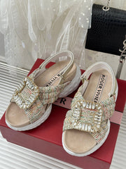 2023 Diamond Buckle Silk Sandals-S33