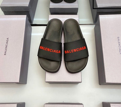 B A L E N C I A G A - Slides [Black & Red]