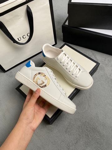 G U C C I - Sneaker (White/Gold/Blue)