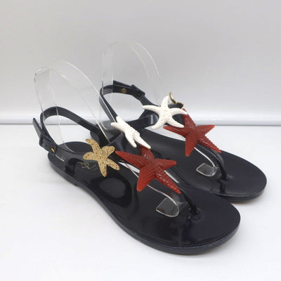 Yves Saint Laurent Starfish Jelly Thong Sandals Black Size 37