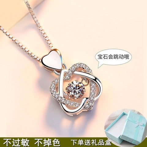 95 sterling silver necklace female ins clavicle pendant