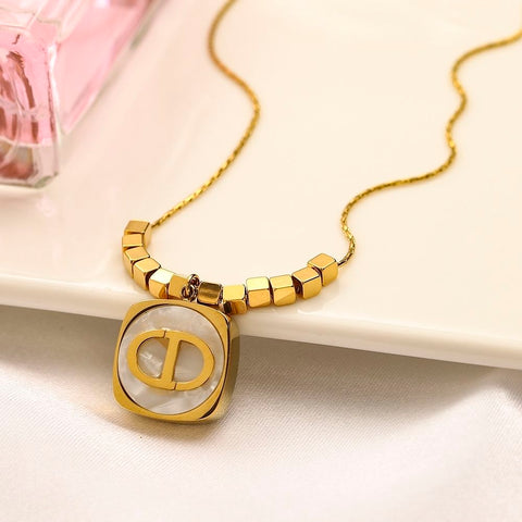 Fashion simple titanium steel gold-plated necklace