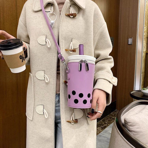 Milk tea lovely bucket mobile phone bag