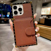 Luxury   leather card  Square   phone case For Samsung