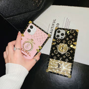 Shiny golden pink stand phone case