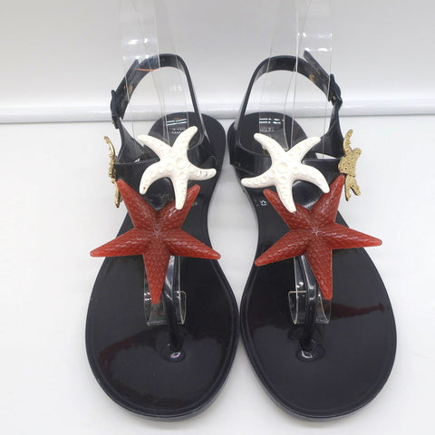 Yves Saint Laurent Starfish Jelly Thong Sandals Black Size 37