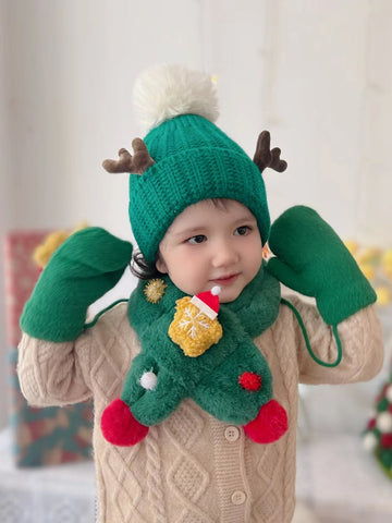 New 3-piece set of children's Christmas scarves