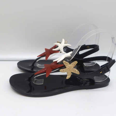 Yves Saint Laurent Starfish Jelly Thong Sandals Black Size 37