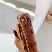 Plush Bowknot  wrist phone case For iphone