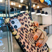 Fashion Leopard Print square phone case