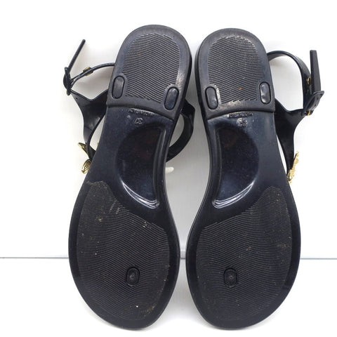 Yves Saint Laurent Starfish Jelly Thong Sandals Black Size 37