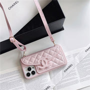 Luxury Body-cross card hold leather phone case for iphone