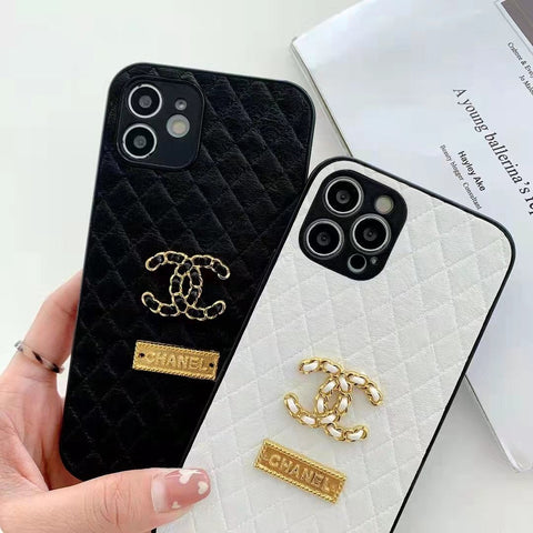 Luxury logo leather phone case For iphone