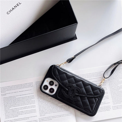 Luxury Body-cross card hold leather phone case for iphone