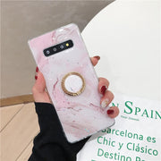 Gold Leaf Marble Bracket Soft Phone Case