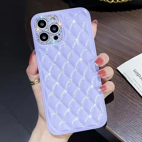 Luxury diamond-studded rhombus phone case for iphone