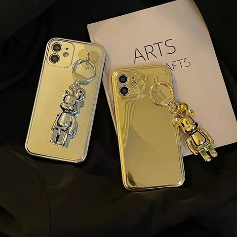 Electroplating Doll Pendant Phone Case for iphone