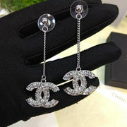 New small fragrant square diamond earrings