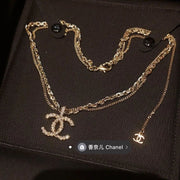 Double c double chain necklace