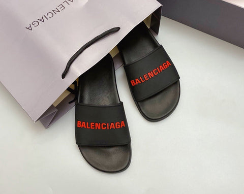 B A L E N C I A G A - Slides [Black & Red]