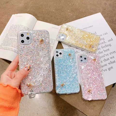 Sequined crystal wristband phone case