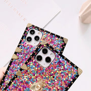 shiny sequined square phone case